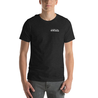 Nashville Grind Logo Tee in black heather, plain front view